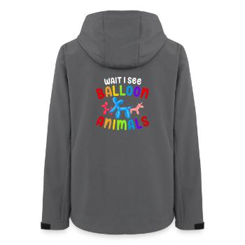 Balloon Twisting Design - Women’s Recycled Softshell Jacket by Stanley/Stella - anthracite - Back - AI Model Female 172 light (172cm)