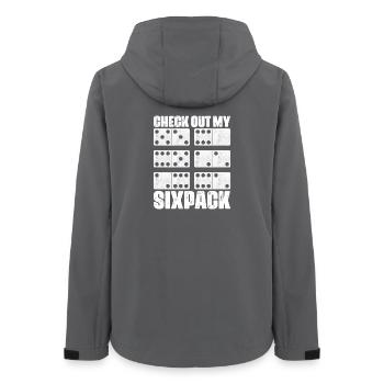 Domino Spiel Design - Frauen Recycelte Softshelljacke von Stanley/Stella - Anthrazit - Hinten - AI Model Female 172 light (172cm)