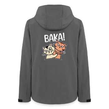 Baka Saying Cartoon Cat Anime Manga Comic - Women’s Recycled Softshell Jacket by Stanley/Stella - anthracite - Back - AI Model Female 172 light (172cm)