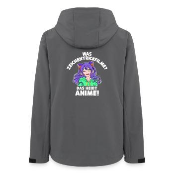Anime Zeichentrick Comic Japan Mangastyle Manga - Frauen Recycelte Softshelljacke von Stanley/Stella - Anthrazit - Hinten - AI Model Female 172 light (172cm)