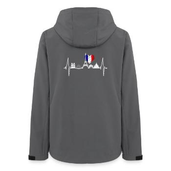 Paris Skyline Heartbeat Eiffel Tower France - Women’s Recycled Softshell Jacket by Stanley/Stella - anthracite - Back - AI Model Female 172 light (172cm)