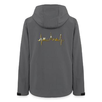 Paris Skyline Heartbeat Eiffel Tower France - Women’s Recycled Softshell Jacket by Stanley/Stella - anthracite - Back - AI Model Female 172 light (172cm)