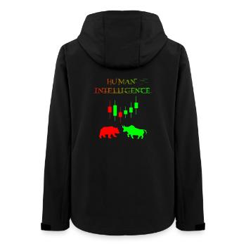 Human Intelligence Trading Shirt Bear and Bull - Frauen Recycelte Softshelljacke von Stanley/Stella - Schwarz - Hinten - AI Model Female 172 light (172cm)