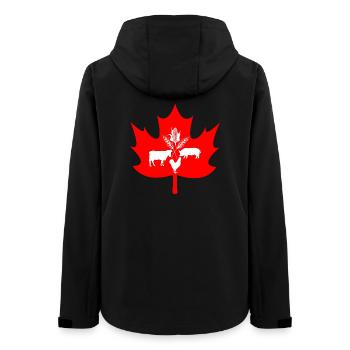 Logo des animaux de ferme à feuilles d’érable du Canada - Veste softshell femme recyclée Stanley/Stella - noir - Dos - AI Model Female 172 light (172cm)