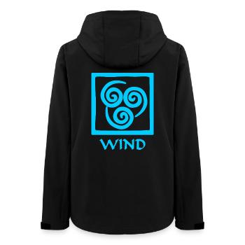 Symbole du texte bleu vent 'WIND' - Veste softshell femme recyclée Stanley/Stella - noir - Dos - AI Model Female 172 light (172cm)