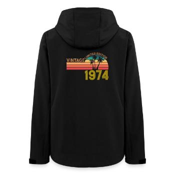Vintage 1974 Limited Edition Retro Birthay - Women’s Recycled Softshell Jacket by Stanley/Stella - black - Back - AI Model Female 172 light (172cm)