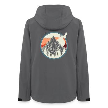 Alpenkreis Sonnenaufgang - Frauen Recycelte Softshelljacke von Stanley/Stella - Anthrazit - Hinten - AI Model Female 172 light (172cm)