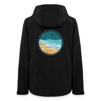 Coastal Waves Circle - Women’s Recycled Softshell Jacket by Stanley/Stella - black - Back - AI Model Female 172 light (172cm)