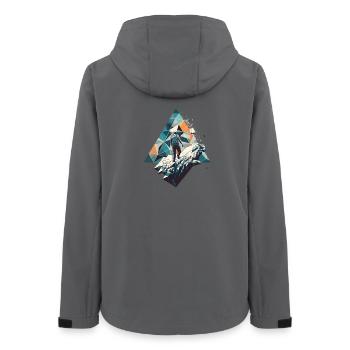 Alpiniste géométrique de style polygone - Veste softshell femme recyclée Stanley/Stella - charbon - Dos - AI Model Female 172 light (172cm)