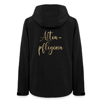 Pflegeberufe Altenpflegerin Pflegefachkraft - Frauen Recycelte Softshelljacke von Stanley/Stella - Schwarz - Hinten - AI Model Female 172 light (172cm)
