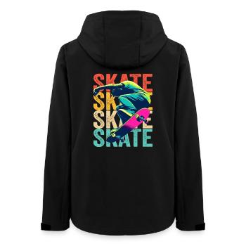 Skateboarding Schlittschuh - Frauen Recycelte Softshelljacke von Stanley/Stella - Schwarz - Hinten - AI Model Female 172 light (172cm)