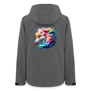 Bunter Einhornkopf - Frauen Recycelte Softshelljacke von Stanley/Stella - Anthrazit - Hinten - AI Model Female 172 light (172cm)