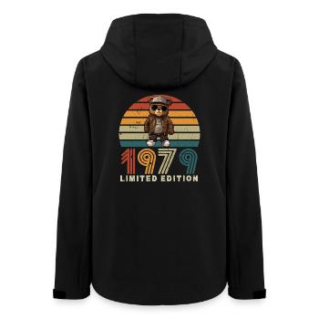 Limited Edition 1979 Baujahr Geburtstag Vintage - Frauen Recycelte Softshelljacke von Stanley/Stella - Schwarz - Hinten - AI Model Female 172 light (172cm)