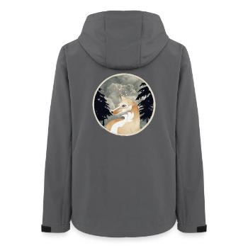 Fox Patch in Vintage Style Hand Drawn - Women’s Recycled Softshell Jacket by Stanley/Stella - anthracite - Back - AI Model Female 172 light (172cm)