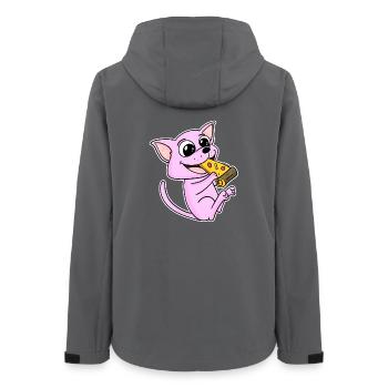 Sphynx Katze Pizza - Frauen Recycelte Softshelljacke von Stanley/Stella - Anthrazit - Hinten - AI Model Female 172 light (172cm)