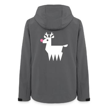 Rentier Rudolf L weiß mit neonpinker Nase - Frauen Recycelte Softshelljacke von Stanley/Stella - Anthrazit - Hinten - AI Model Female 172 light (172cm)