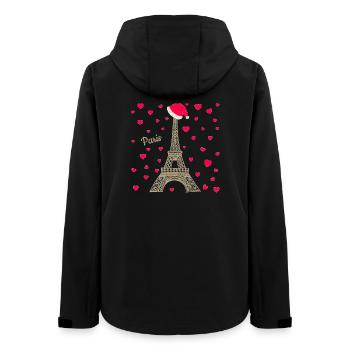 Eiffel Tower Paris at Christmas time, love heart - Women’s Recycled Softshell Jacket by Stanley/Stella - black - Back - AI Model Female 172 light (172cm)