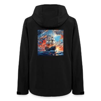 Historisches Segelboot bei Sonnenuntergang - Frauen Recycelte Softshelljacke von Stanley/Stella - Schwarz - Hinten - AI Model Female 172 light (172cm)