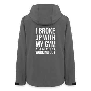 I broke up with my gym we just weren't working out - Women’s Recycled Softshell Jacket by Stanley/Stella - anthracite - Back - AI Model Female 172 light (172cm)