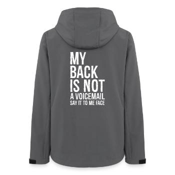 mon dos n’est pas un message vocal dites-le moi face - Veste softshell femme recyclée Stanley/Stella - charbon - Dos - AI Model Female 172 light (172cm)