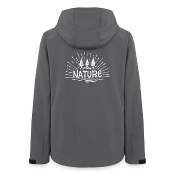Nature, Détente, Camping, Envie De Voyager, Dicton, Randonneur - Veste softshell femme recyclée Stanley/Stella - charbon - Dos - AI Model Female 172 light (172cm)