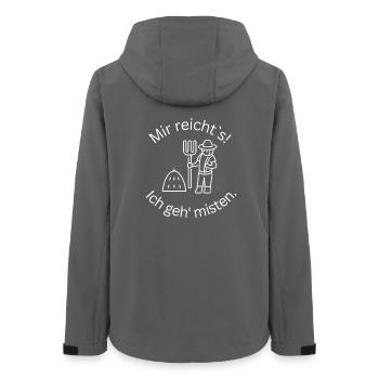 ! Mir reicht`s - Ich geh misten - Frauen Recycelte Softshelljacke von Stanley/Stella - Anthrazit - Hinten - AI Model Female 172 light (172cm)