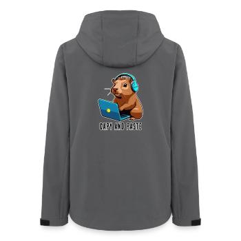 Capybara mit Witz Capy and Paste - Frauen Recycelte Softshelljacke von Stanley/Stella - Anthrazit - Hinten - AI Model Female 172 light (172cm)