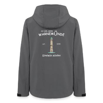 Rostock Warnemünde Tout simplement magnifique, dessin à la main - Veste softshell femme recyclée Stanley/Stella - charbon - Dos - AI Model Female 172 light (172cm)