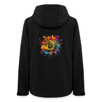 Bitcoin color Splash - Women’s Recycled Softshell Jacket by Stanley/Stella - black - Back - AI Model Female 172 light (172cm)
