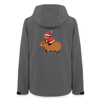 Capybara Christmas - Women’s Recycled Softshell Jacket by Stanley/Stella - anthracite - Back - AI Model Female 172 light (172cm)
