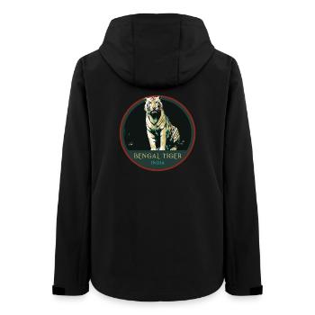 Bengal Tiger Portrait Patch: Indian Fauna - Women’s Recycled Softshell Jacket by Stanley/Stella - black - Back - AI Model Female 172 light (172cm)