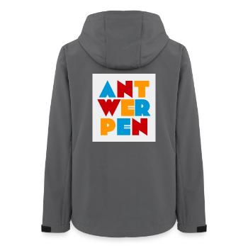 Anvers, Belgique - Veste softshell femme recyclée Stanley/Stella - charbon - Dos - AI Model Female 172 light (172cm)