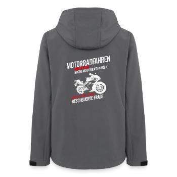 Motorradfahren oder Nichtmotorradfahren... - Frauen Recycelte Softshelljacke von Stanley/Stella - Anthrazit - Hinten - AI Model Female 172 light (172cm)