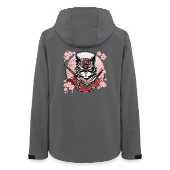 Demonic Kawaii Neko Samurai : cat samurai - Women’s Recycled Softshell Jacket by Stanley/Stella - anthracite - Back - AI Model Female 172 light (172cm)