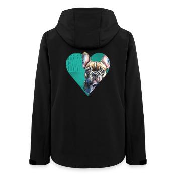 Portrait de bouledogue français - Veste softshell femme recyclée Stanley/Stella - noir - Dos - AI Model Female 172 light (172cm)