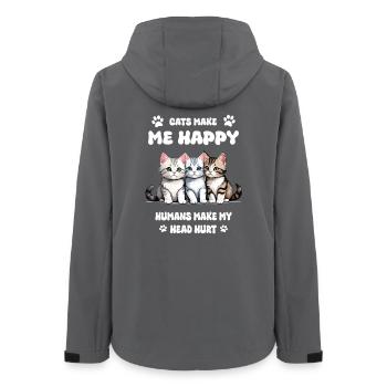 Cats make me happy... - Women’s Recycled Softshell Jacket by Stanley/Stella - anthracite - Back - AI Model Female 172 light (172cm)