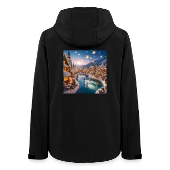 Skandinavisches Weihnachtsdorf - Frauen Recycelte Softshelljacke von Stanley/Stella - Schwarz - Hinten - AI Model Female 172 light (172cm)
