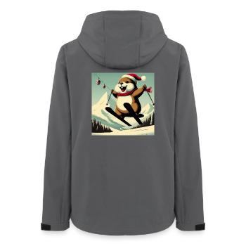 Marmot Ski Vintage Poster - Women’s Recycled Softshell Jacket by Stanley/Stella - anthracite - Back - AI Model Female 172 light (172cm)