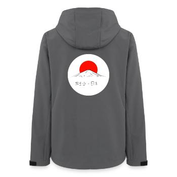Mount Fuji on the Rising Sun - Women’s Recycled Softshell Jacket by Stanley/Stella - anthracite - Back - AI Model Female 172 light (172cm)