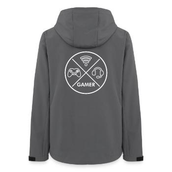 Gamer X - Controller - WiFi - Headset - Gamer - Frauen Recycelte Softshelljacke von Stanley/Stella - Anthrazit - Hinten - AI Model Female 172 light (172cm)