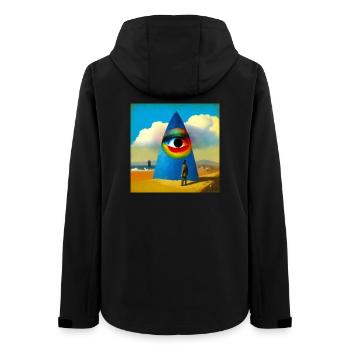Surreal 04 - Frauen Recycelte Softshelljacke von Stanley/Stella - Schwarz - Hinten - AI Model Female 172 light (172cm)
