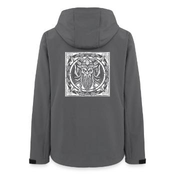 Norse Viking Demon on Pagan Tribal - Women’s Recycled Softshell Jacket by Stanley/Stella - anthracite - Back - AI Model Female 172 light (172cm)