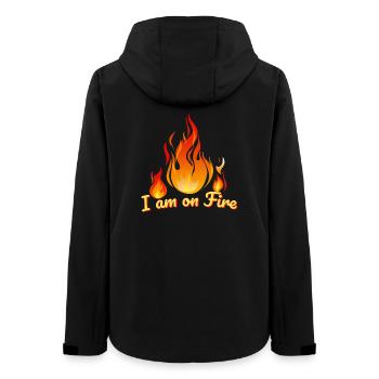 i am on fire feuer heiss spruch humor feuerwehr hot - Women’s Recycled Softshell Jacket by Stanley/Stella - black - Back - AI Model Female 172 light (172cm)