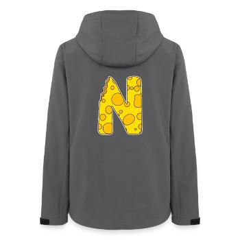 Letter N - Initial Letter N - Cheese Motif - Women’s Recycled Softshell Jacket by Stanley/Stella - anthracite - Back - AI Model Female 172 light (172cm)