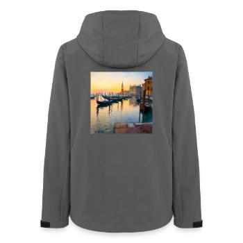 Venedig - Frauen Recycelte Softshelljacke von Stanley/Stella - Anthrazit - Hinten - AI Model Female 172 light (172cm)