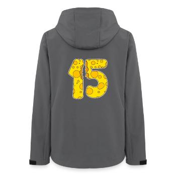 15 Years of Funny Cheese - Women’s Recycled Softshell Jacket by Stanley/Stella - anthracite - Back - AI Model Female 172 light (172cm)