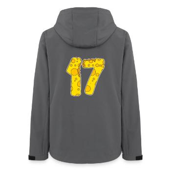17 Year Old Funny Cheese - Women’s Recycled Softshell Jacket by Stanley/Stella - anthracite - Back - AI Model Female 172 light (172cm)