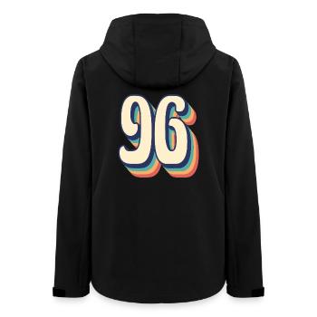 T-Shirt rétro Vintage numéro 96 quatre-vingt-seize - Veste softshell femme recyclée Stanley/Stella - noir - Dos - AI Model Female 172 light (172cm)