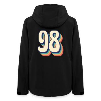 Vintage Retro T-Shirt Nummer 98, Achtundneunzig - Frauen Recycelte Softshelljacke von Stanley/Stella - Schwarz - Hinten - AI Model Female 172 light (172cm)