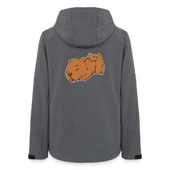 Familie - Capybara mit Baby Capybara - Frauen Recycelte Softshelljacke von Stanley/Stella - Anthrazit - Hinten - AI Model Female 172 light (172cm)